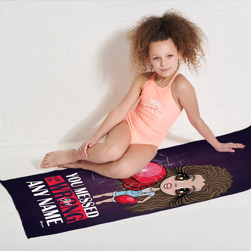 ClaireaBella Girls Personalized Wrong Girl Beach Towel - Image 4