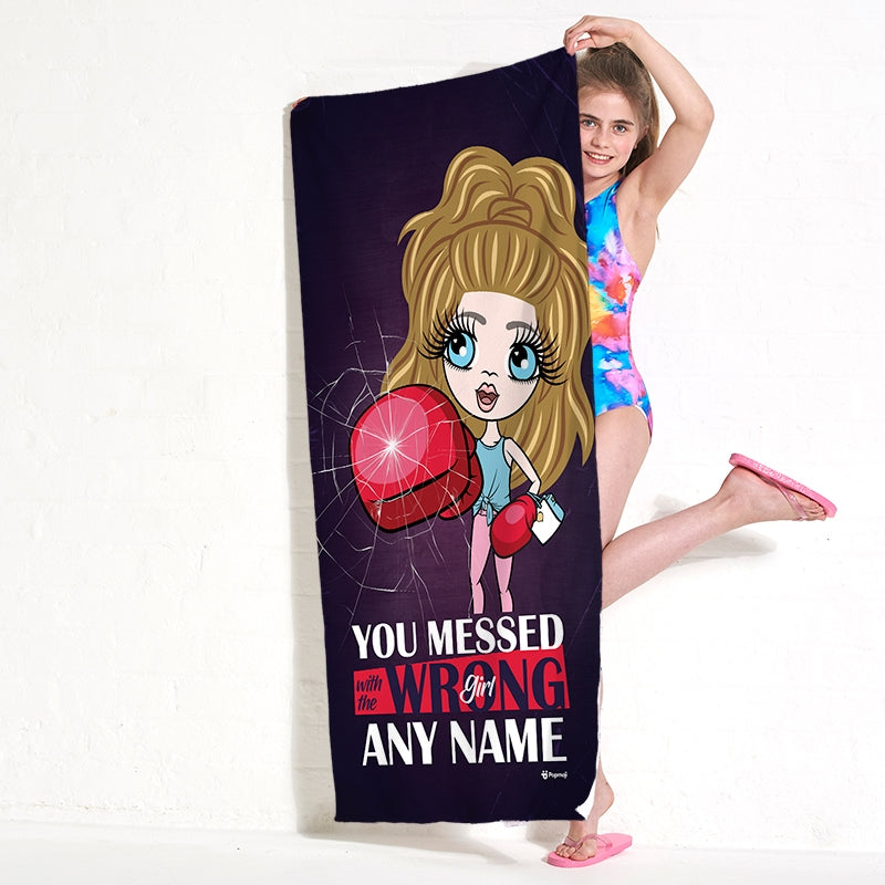 Girls Personalized Wrong Girl Beach Towel
