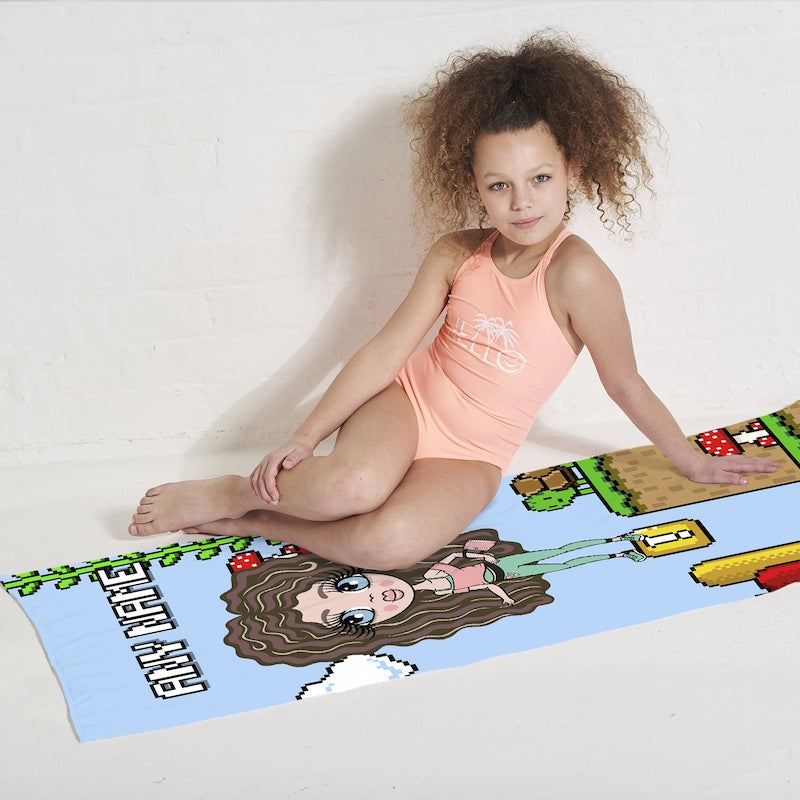 Girls Personalized Super Gamer Beach Towel