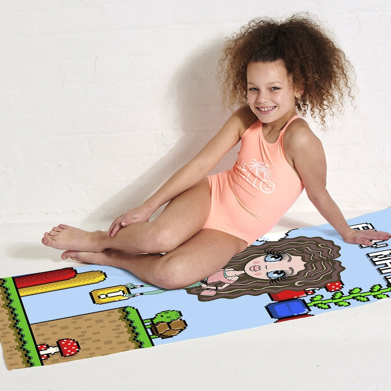 Girls Personalized Super Gamer Beach Towel