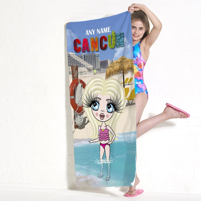 Girls Personalized Cancun Beach Towel