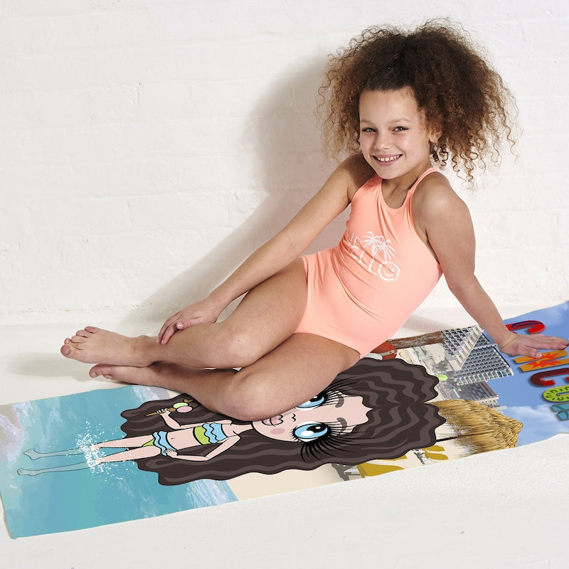 Girls Personalized Cancun Beach Towel