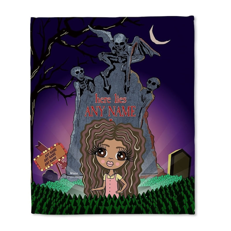 Girls Ghostly Grave Fleece Blanket - Image 1