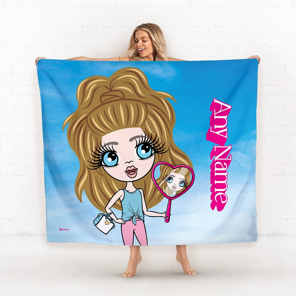 Girls Personalized Pink Poser Fleece Blanket - Image 1