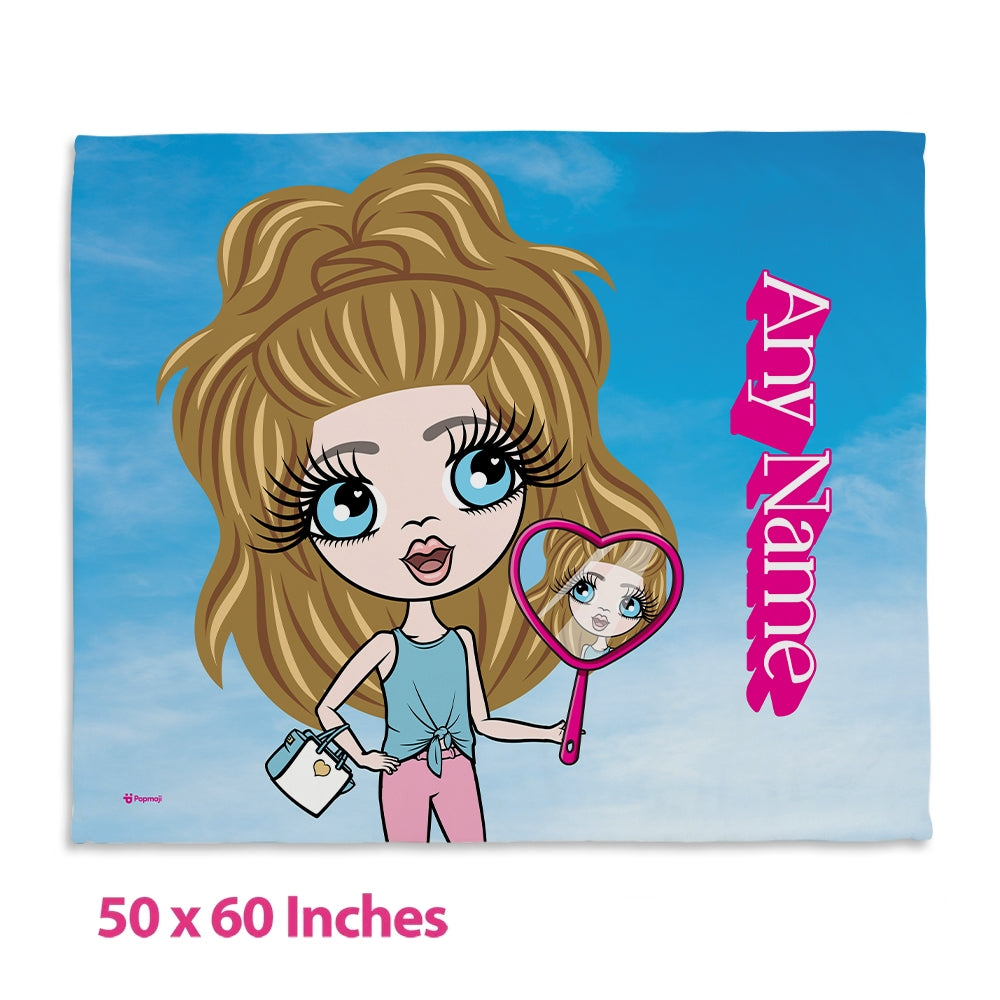 Girls Personalized Pink Poser Fleece Blanket - Image 2