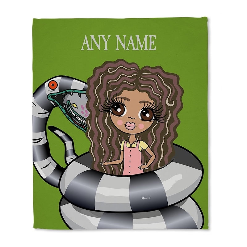 Girls Sinister Striped Snake Fleece Blanket - Image 1