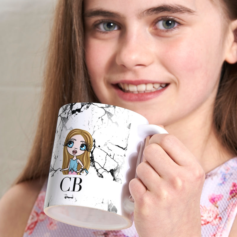 ClaireaBella Girls The LUX Collection Black and White Marble Mug - Image 3