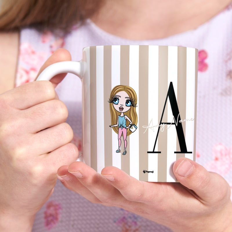 ClaireaBella Girls The LUX Collection Initial Stripe Mug - Image 6