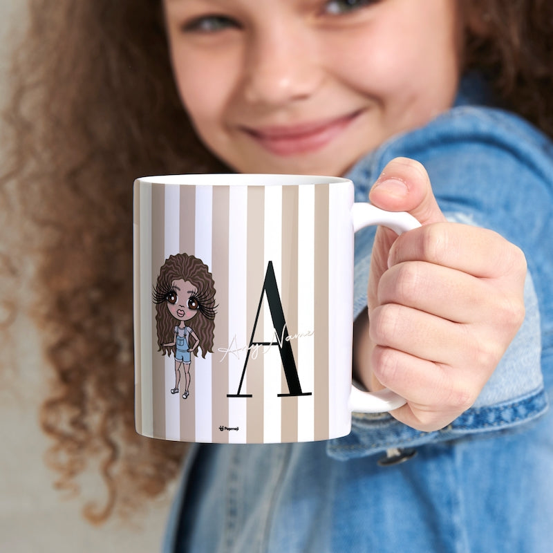 ClaireaBella Girls The LUX Collection Initial Stripe Mug - Image 4