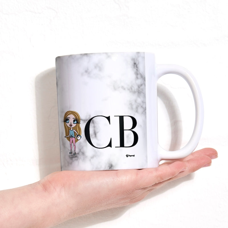Girls Personalized The LUX Collection White Marble Mug