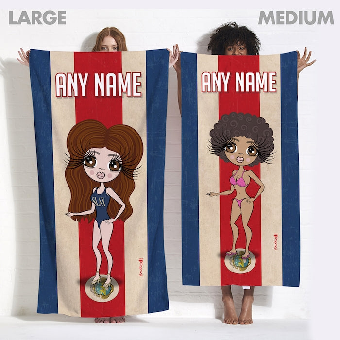 Womens Personalized Love Costa Rica Flag Beach Towel