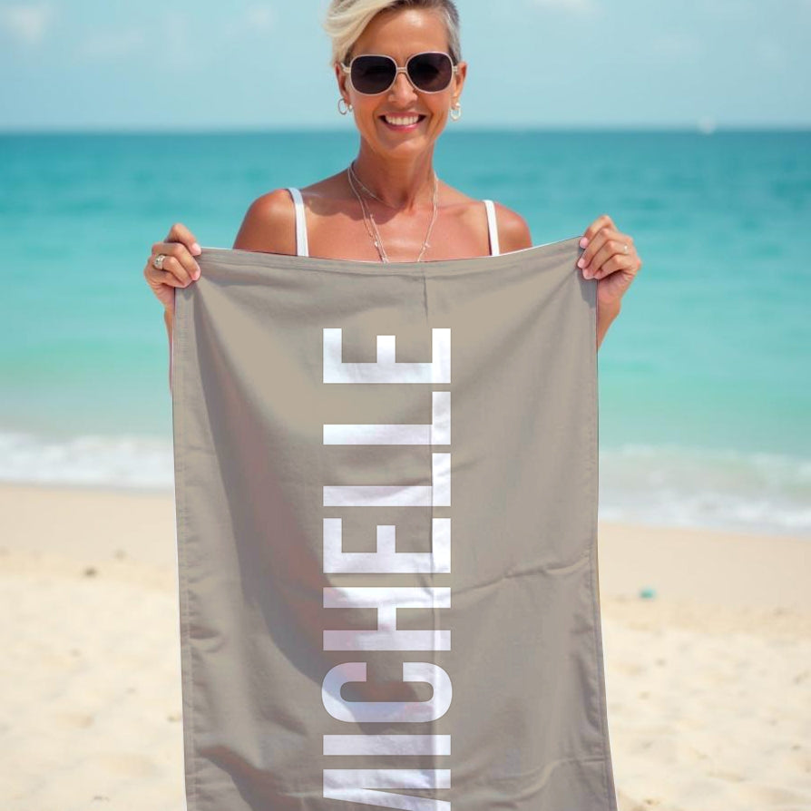 Personalized Name Condensed Pebble Beach Towel - Image 2