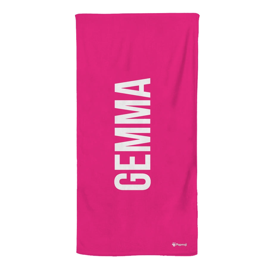 Personalized Name Condensed Pink Beach Towel - Image 2
