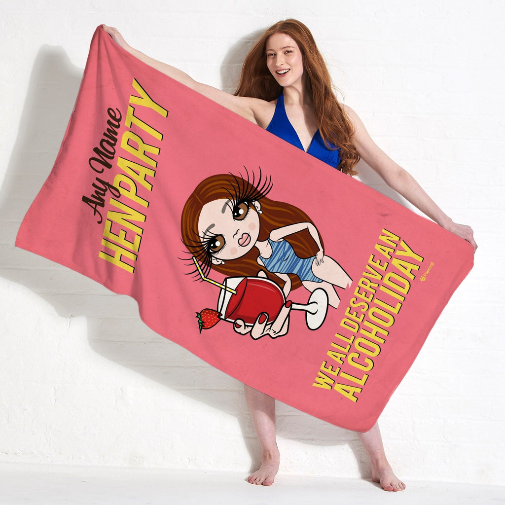 Womens Personalized Alcoholiday Hen Party Beach Towel