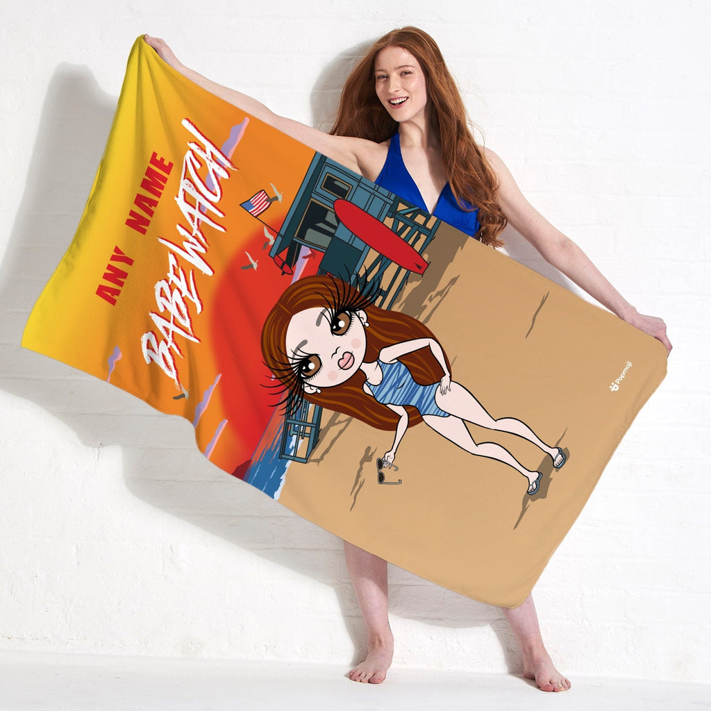 Womens Personalized Babewatch Beach Towel