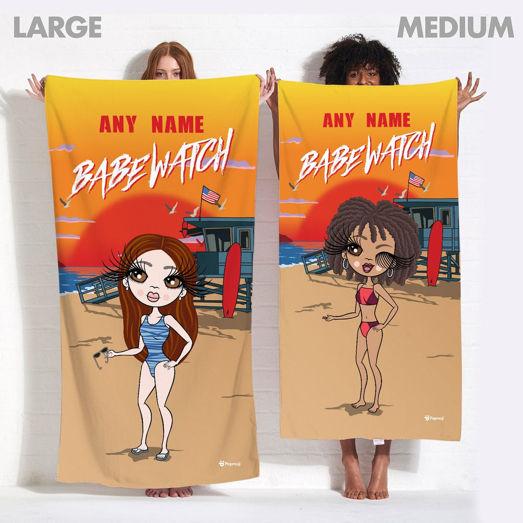 Womens Personalized Babewatch Beach Towel