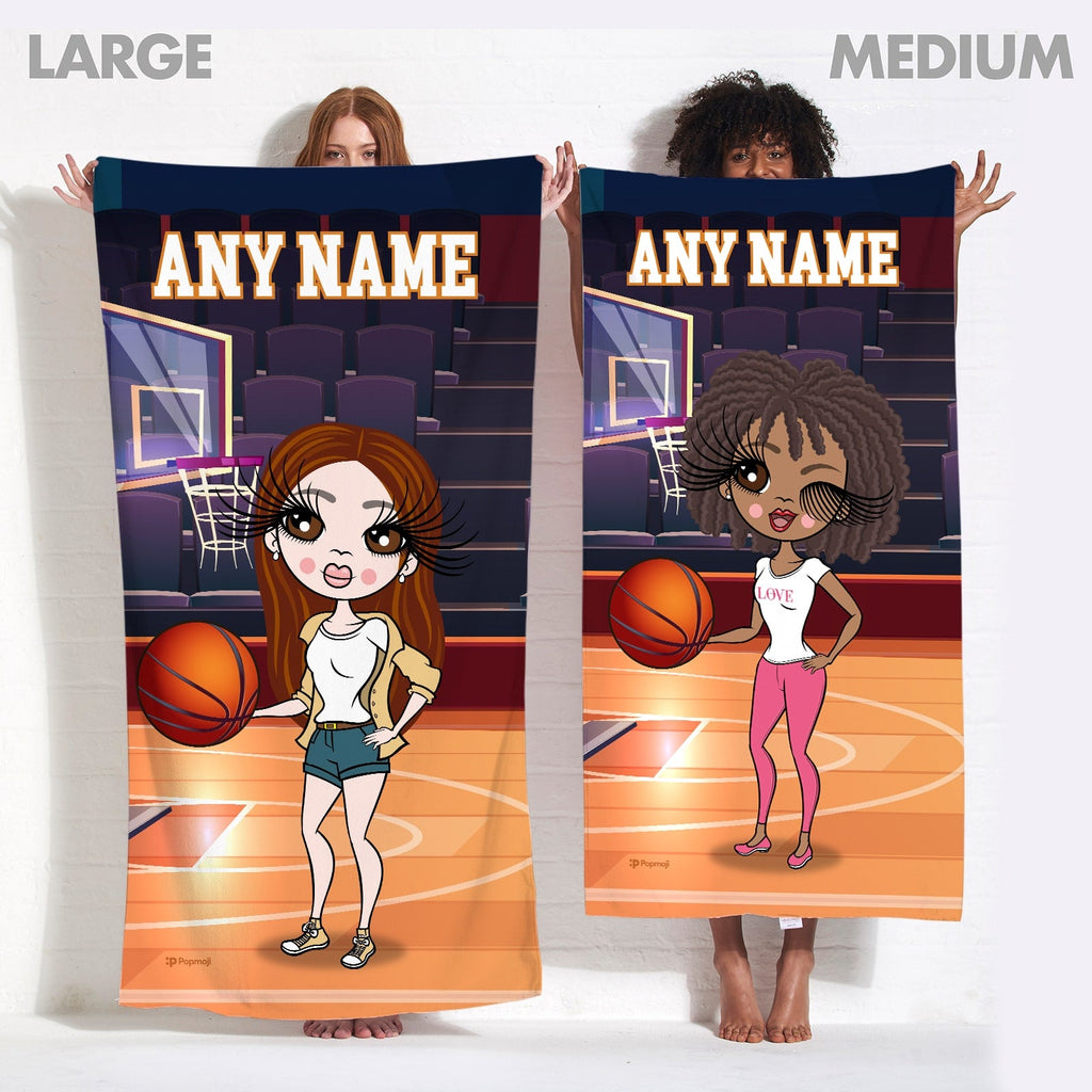 Womens Personalized Basketball Beach Towel