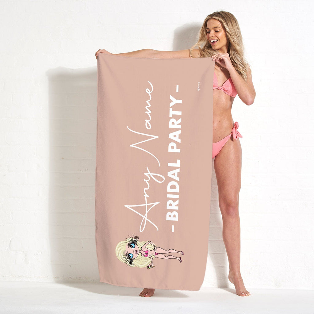 Womens Personalized Bold Bridal Party Fair Beach Towel