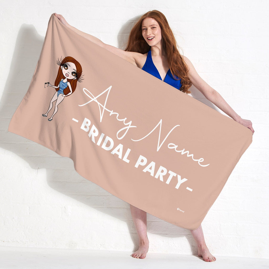 Womens Personalized Bold Bridal Party Fair Beach Towel
