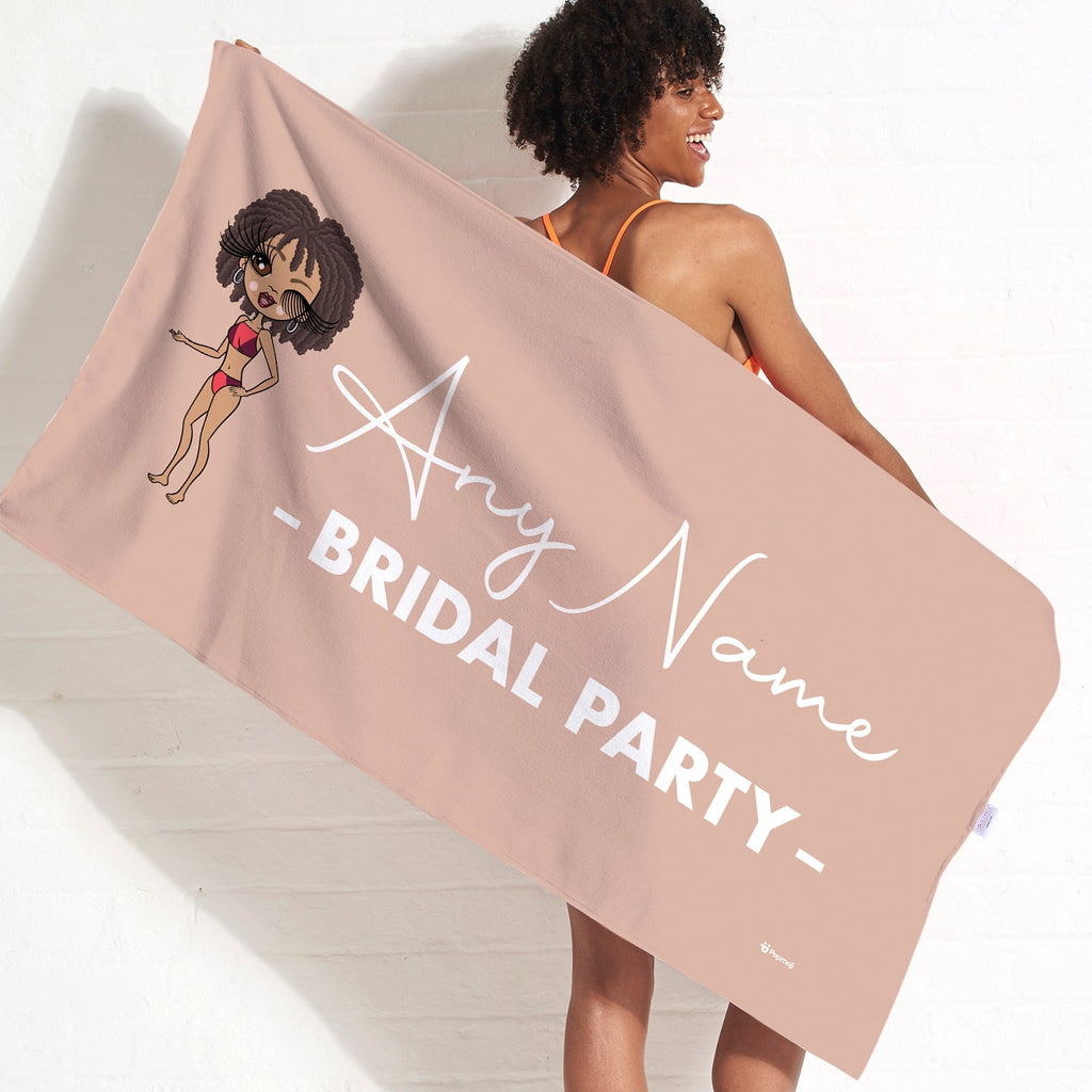Womens Personalized Bold Bridal Party Fair Beach Towel