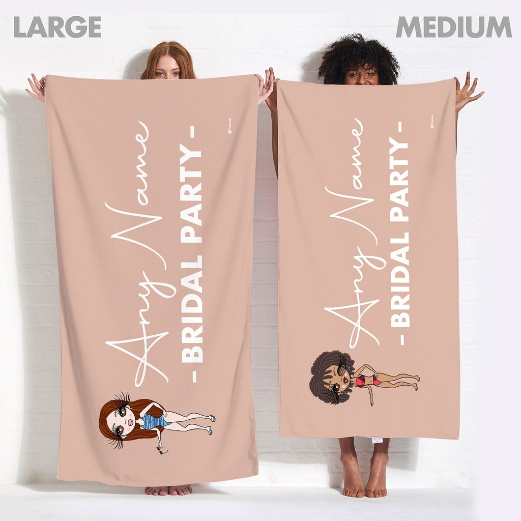 Womens Personalized Bold Bridal Party Fair Beach Towel