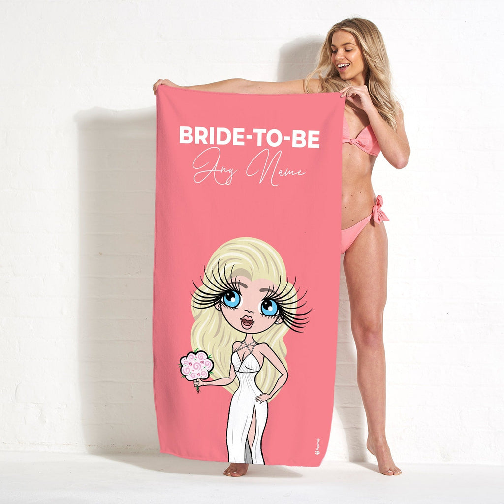 Womens Personalized Bold Bride To Be Coral Beach Towel