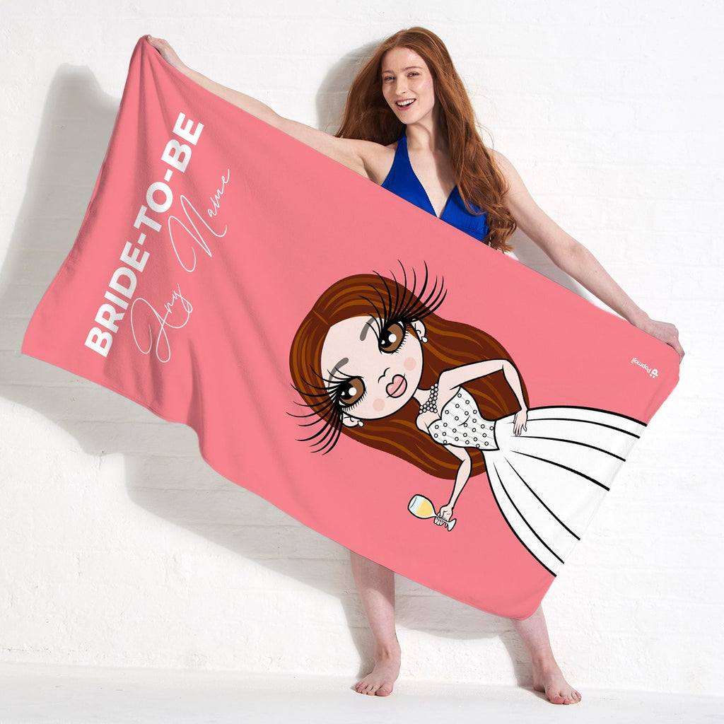 Womens Personalized Bold Bride To Be Coral Beach Towel