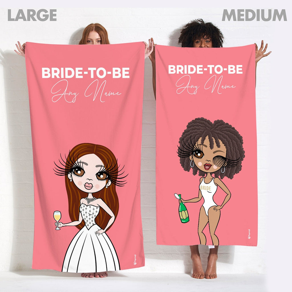 Womens Personalized Bold Bride To Be Coral Beach Towel