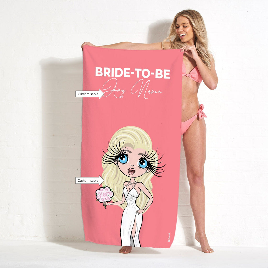 Womens Personalized Bold Bride To Be Coral Beach Towel