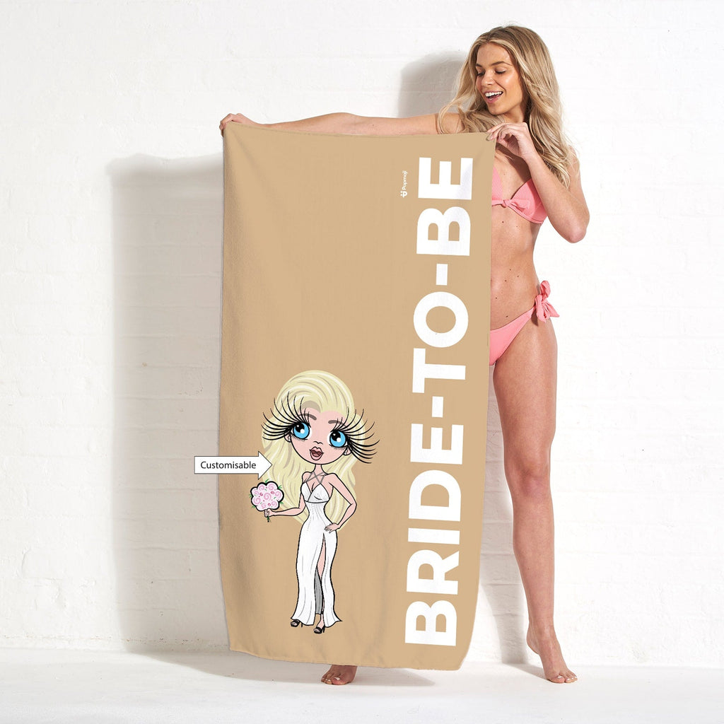 Womens Personalized Bold Bride To Be Nude Beach Towel