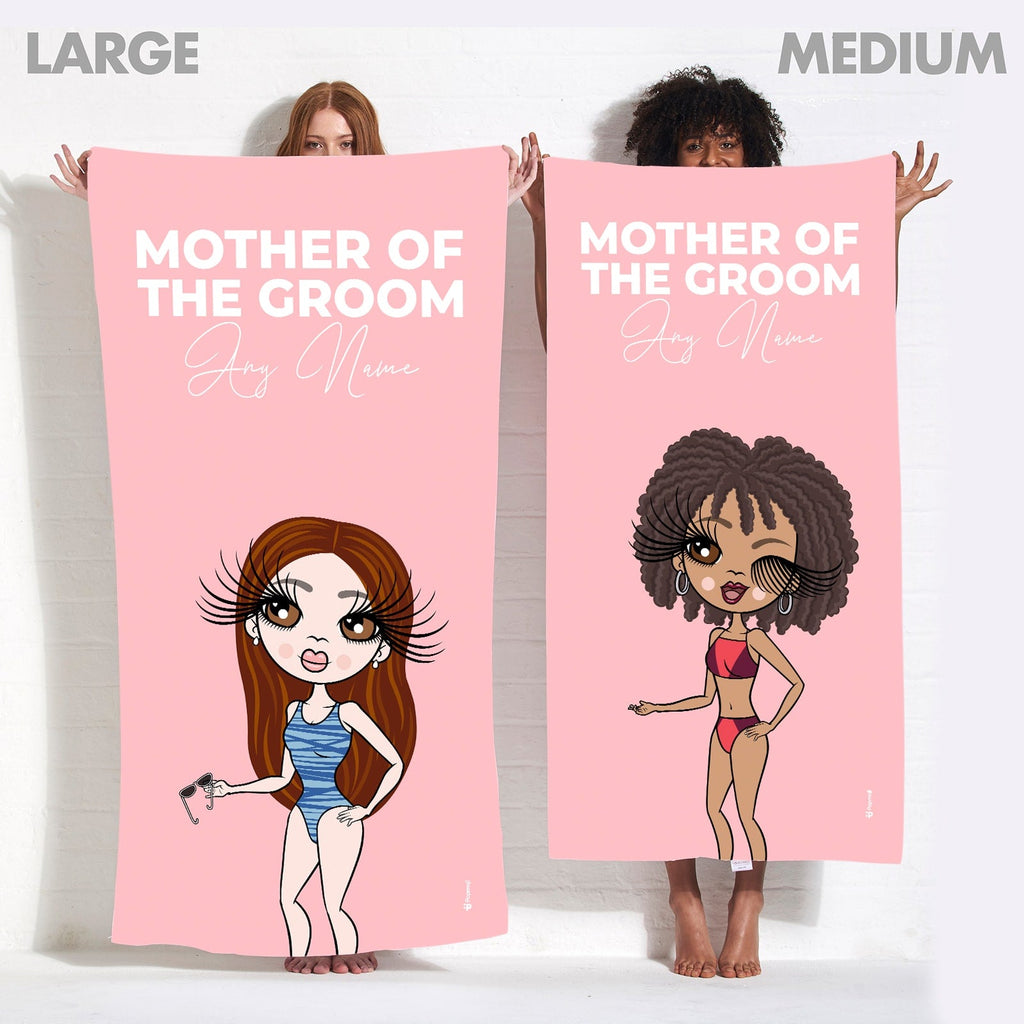 Womens Personalized Mother of the Groom Peach Beach Towel