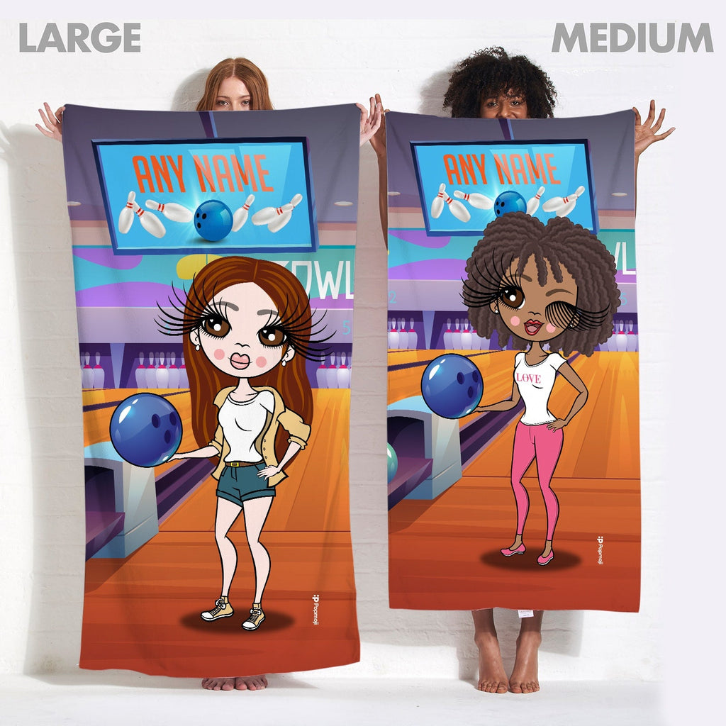 Womens Personalized Bowling Master Beach Towel