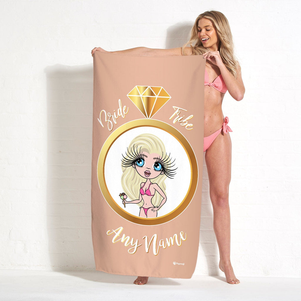 Womens Personalized Bride Tribe Beach Towel