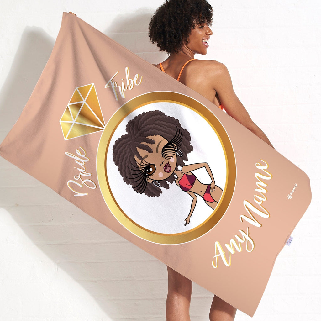 Womens Personalized Bride Tribe Beach Towel