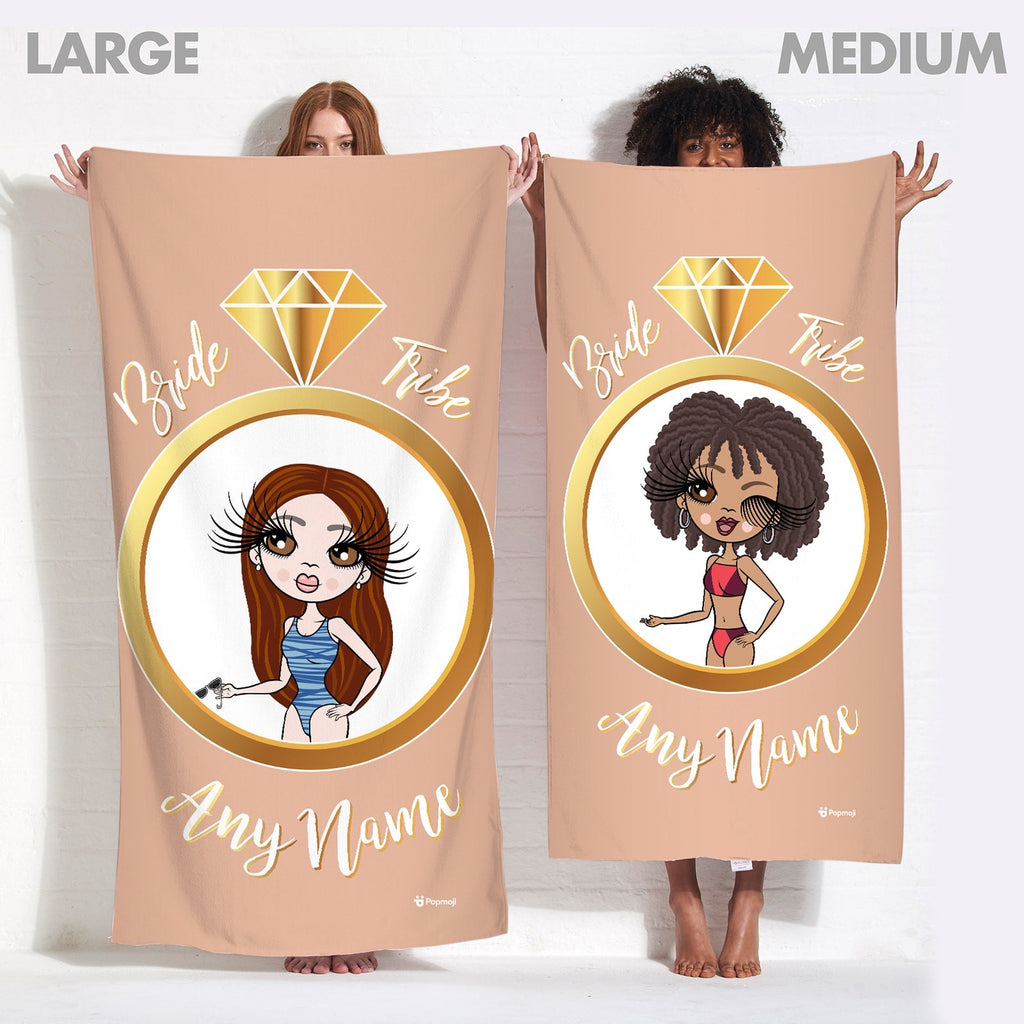 Womens Personalized Bride Tribe Beach Towel