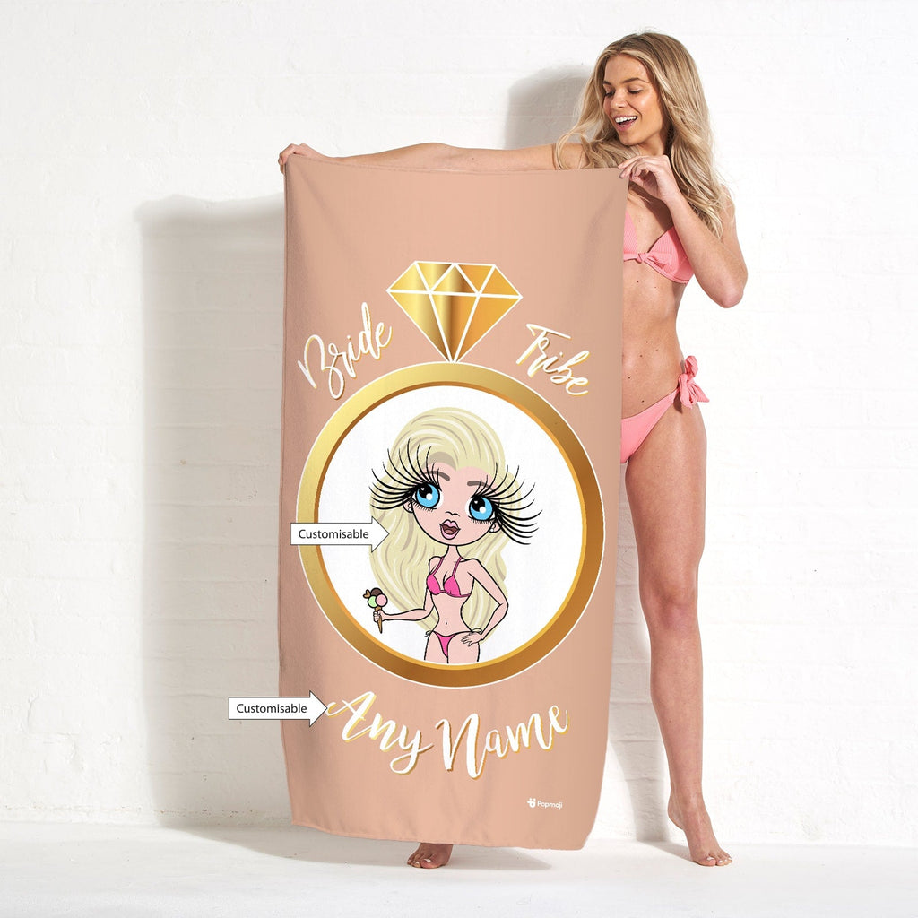Womens Personalized Bride Tribe Beach Towel
