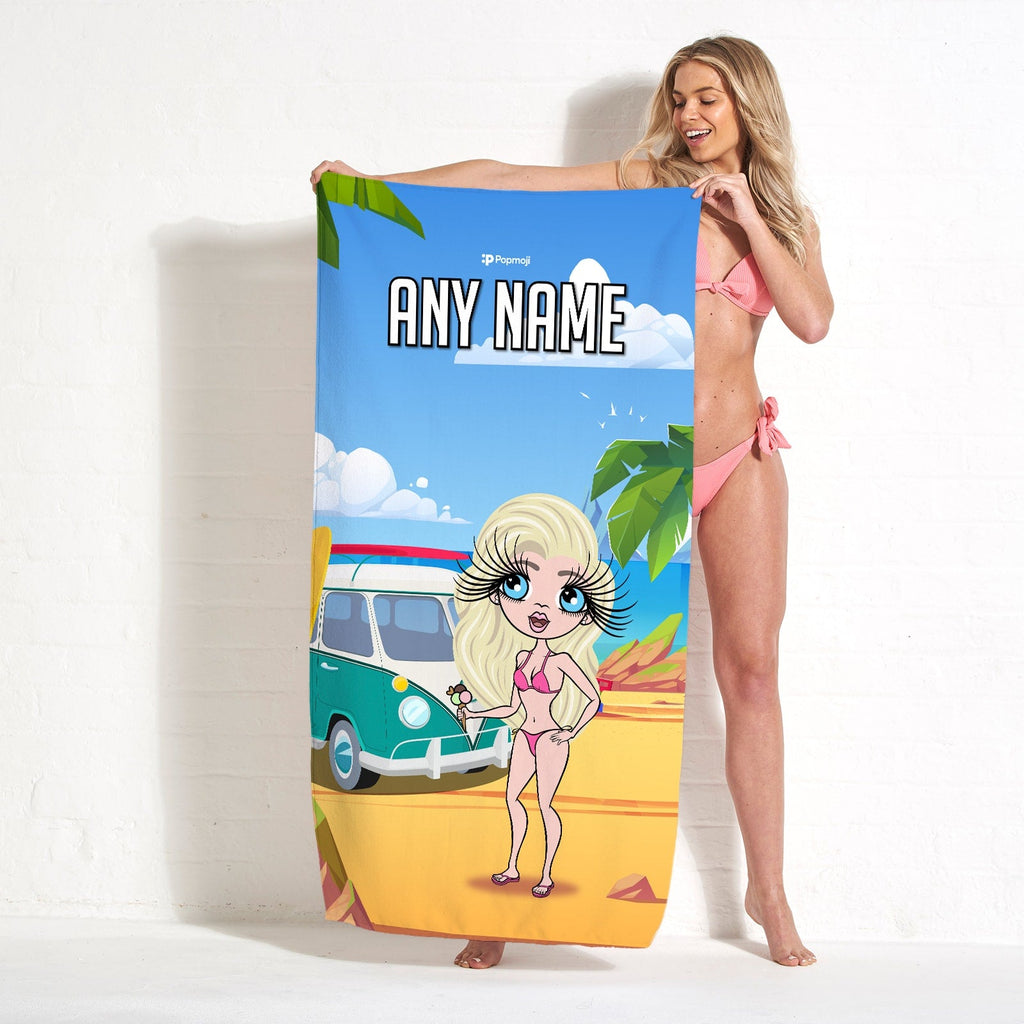 Womens Personalized Campervan Beach Towel