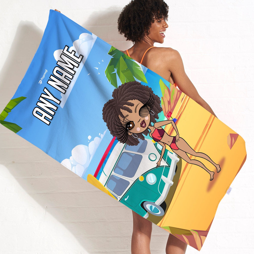 Womens Personalized Campervan Beach Towel