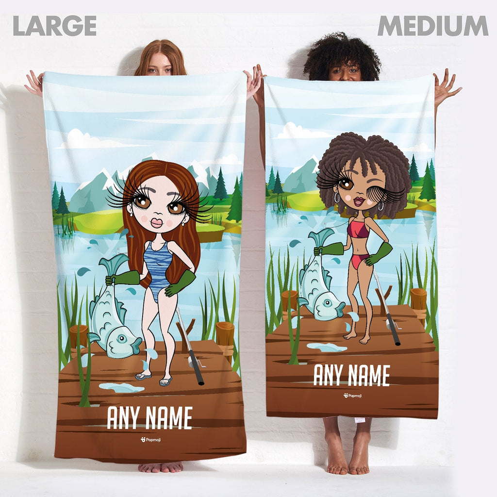 Womens Personalized Catch Of The Day Beach Towel