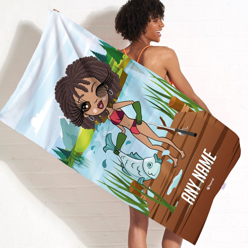 Womens Personalized Catch Of The Day Beach Towel