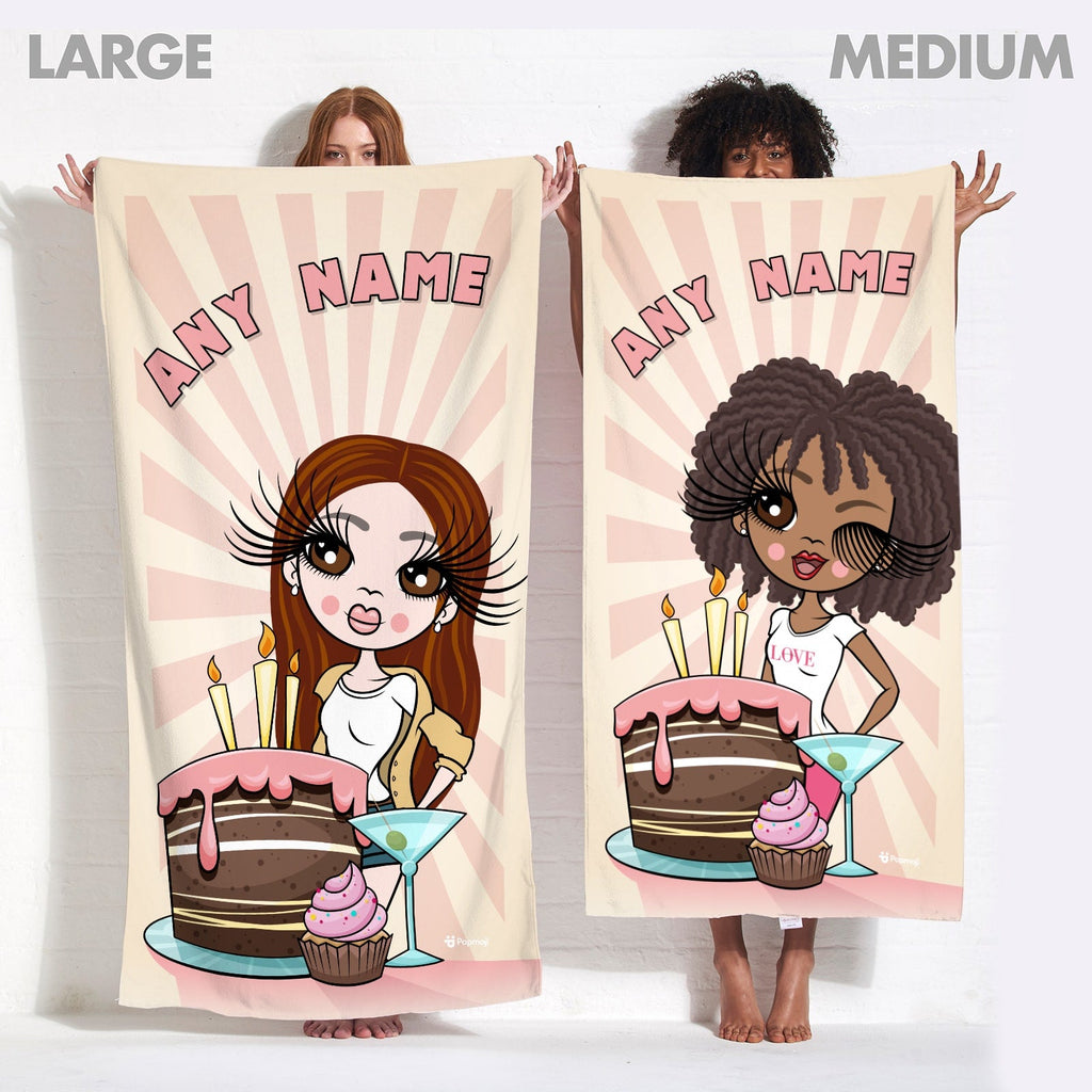 Womens Personalized Close Up Celebration Beach Towel