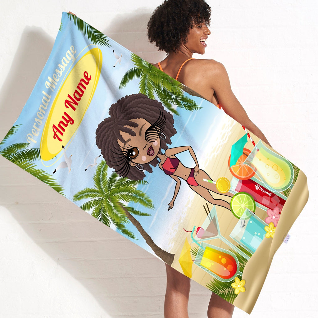 Womens Personalized Beach Cocktail Party Beach Towel