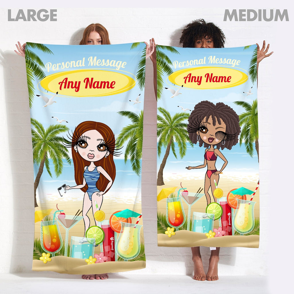 Womens Personalized Beach Cocktail Party Beach Towel