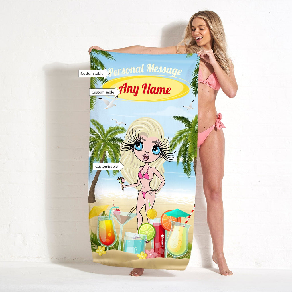 Womens Personalized Beach Cocktail Party Beach Towel