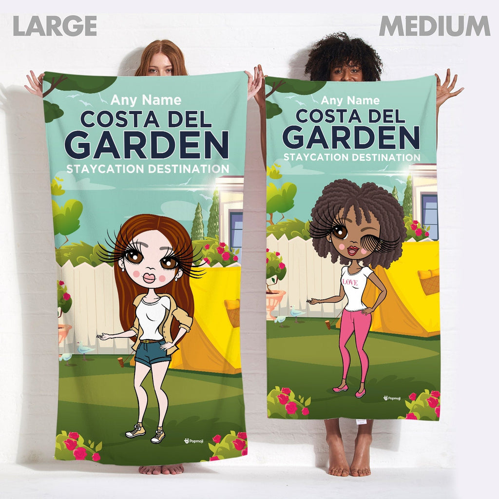 Womens Personalized Garden Staycation Beach Towel
