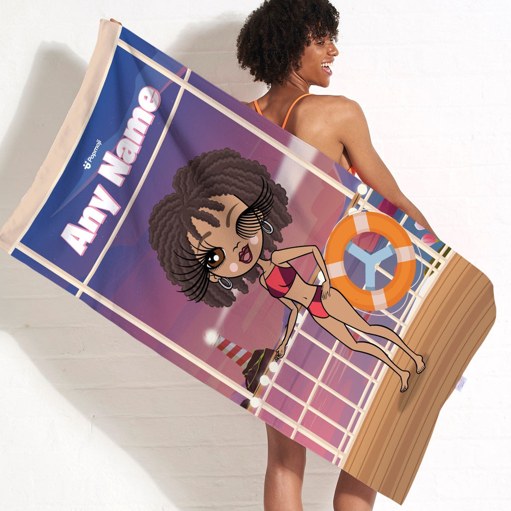 Womens Personalized Cruise Beach Towel