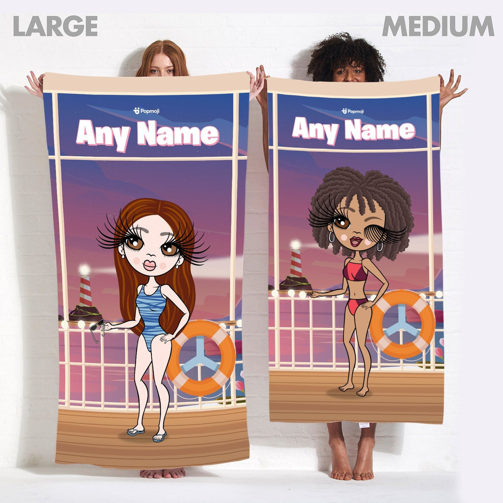 Womens Personalized Cruise Beach Towel