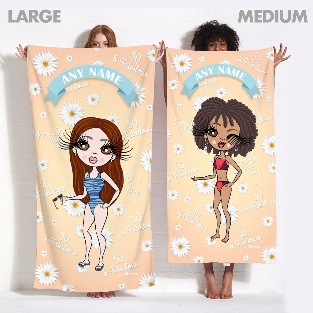 Womens Personalized Daisy Fabulous Beach Towel