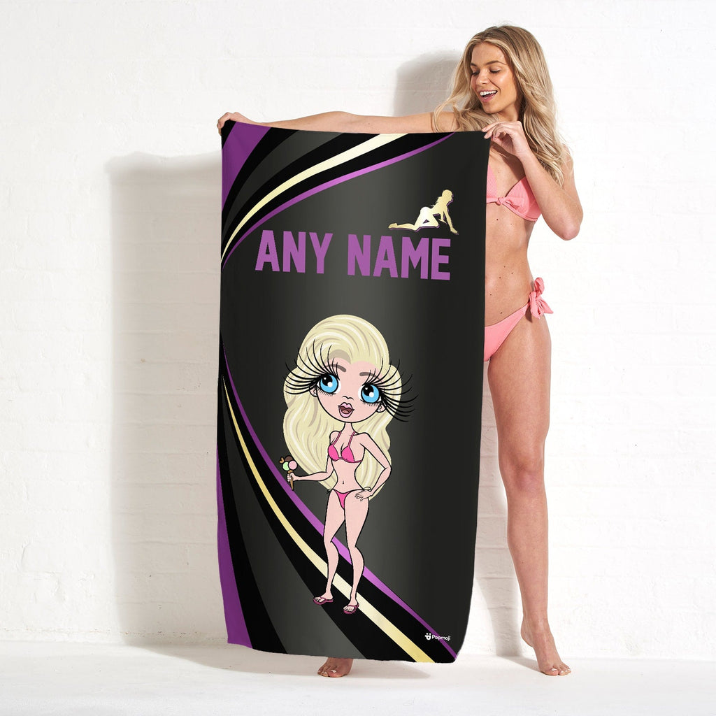 Womens Personalized Dark Fruits Beach Towel