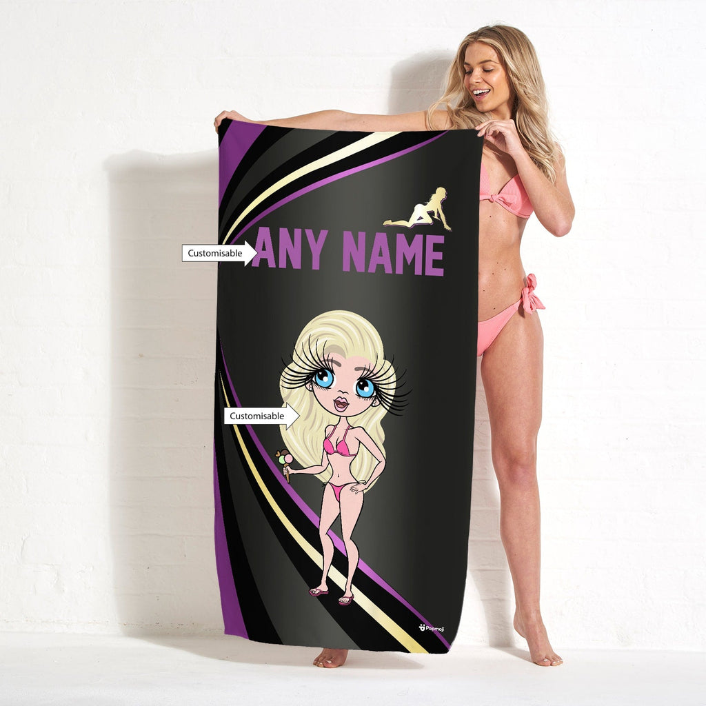 Womens Personalized Dark Fruits Beach Towel